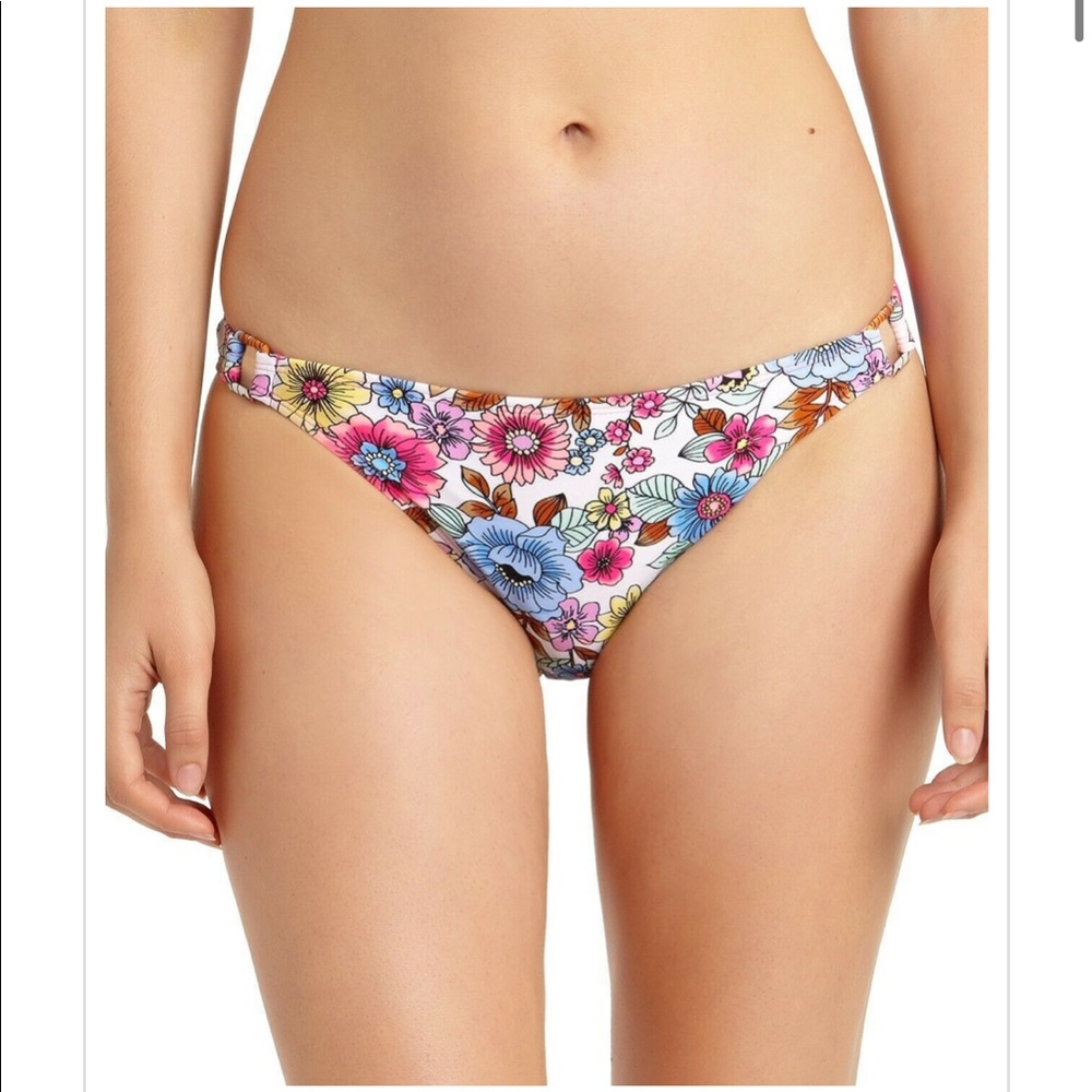 California Waves Floral HardwareSide Bikini Bottom